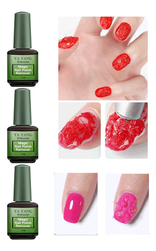 Remover Magic Quita Gelish Y Acrílico 3 Pzas. Ya Yang