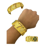 Bracelete 777 Cravejado Personalizado Banhado Ouro 18k 30mm