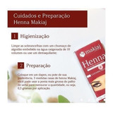 Kit Sobrancelha Henna Makiaj Com Pincel Chanfrado E Navalha Cor Ruivo