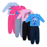 Kit 4 Pijamas Infantil Moletinho Inverno Manga Longa Criança