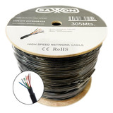 Bobina Cable Utp Cca Saxxon Cat6 305m Doble Forro Negro Ext