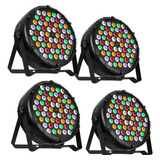 4 Canhão Refletor 60 Led Dj Rgbw Ambar Dmx Iluminação Festa