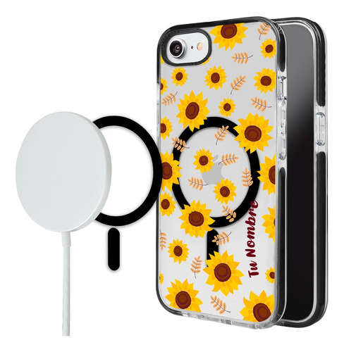 Funda Para iPhone Magsafe Girasoles Para Mujer Tu Nombre