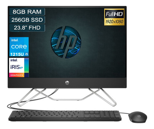 Todo En Uno Hp 24 Cb1013 Core I5 1215u 8gb 256gb 23.8 Fhd Color Negro 110v/220v