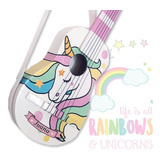 Guitarra Unicornio Laqueada Pintada A Mano Con Correa