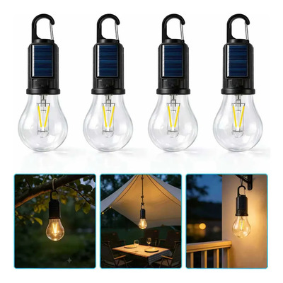 Lámpara Solar Camping Recargable Luz Cálida Colgante 4p Foco | MercadoLibre