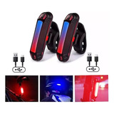 2pz Luces Usb Recargable Led Estrobo Para Bicicleta 5 Modos