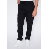 Pantalón Hombre Negro Jogger Ajustable Family Shop