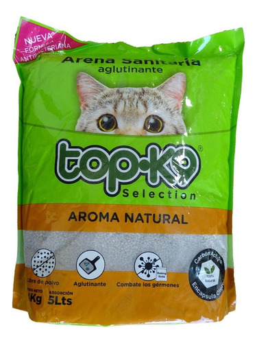 Arena De Gatos Aglutinante 4 Kilos Aromas Topk9 