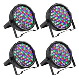 Kit 4 Canhao Led 64 Rgbw 54 Leds 3w Dmx Jogo De Luz Slim Pro 110v/220v