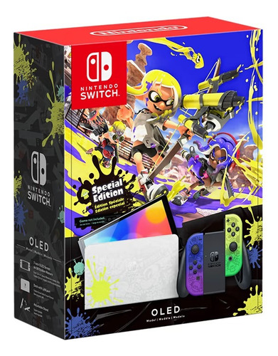 Consola Nintendo Switch Oled Estándar-64gb Splatoon Degradad