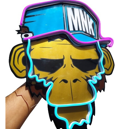 Letrero Aviso Barbería Lámpara Neon Flex Monkey Mnk