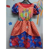 Vestido Infantil Junina Bandeiras Luxo Quadrilha