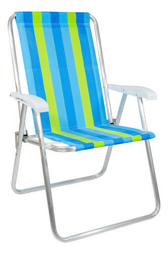 Sillón Playa Camping Conforto Respaldo Alto Rafia Aluminio 