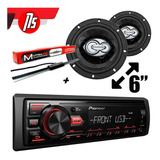 Kit Radio Pioneer Bt Usb Fm + Par Alto Falante 6  + Antena