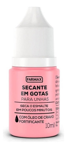 Secante Em Gotas Para Unhas 10ml Farmax