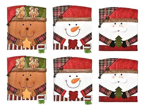 Nuevo Funda De Silla Decorativa De Navidad, 6 Piezas