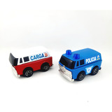 Juguete Mini Van Furgon Chapa Lote X 2 Policia Carga 