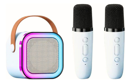 Caixa De Som Com 2 Microfone Sem Fio Bluetooth Led Infantil 