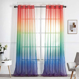 Cortinas Arco Iris Degradado, 2 Paneles, 52  X 84 