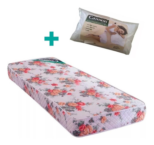 Colchon 1 Plaza Cannon Tropical 80x190 Cm + Almohada Vellon!