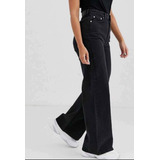 Pantalon Wide Leg Dama Clásico Tiro Alto Bota Recta