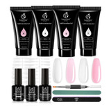 Kit De Gel De Extensión De Uñas De Polivinílico, Color Rosa