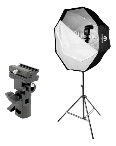 Kit Softbox Octa 80cm Para Flash Speedlite E Tripé 2m Greika