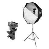 Kit Softbox Octa 80cm Para Flash Speedlite E Tripé 2m Greika