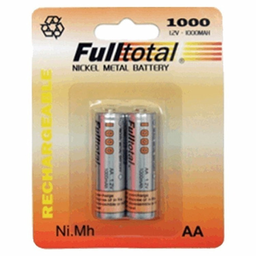 Pila Recargable Fulltotal Aa 1000mah Pack X 2 Pilas