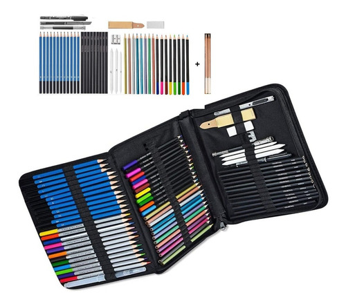 Kit Para Dibujo 73 Piezas Profesional Estuche Set Lápices