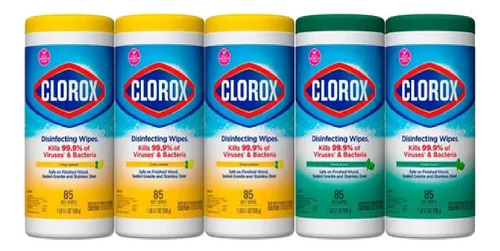 Clorox Toallas Desinfectantes 5pzas Con 85 Toallitas 