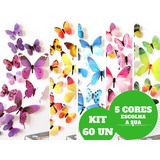 Adesivo Borboleta 3d Cores Colorida   Festa Cola  60un