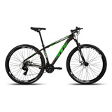 Bicicleta Aro 29 Gts Supreme Aluminio 27v Disco Hidráulico Cor Preto/verde Tamanho Do Quadro 21  