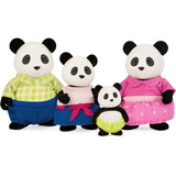 Set Muñecos Familia Panda X4 Lil Woodzeez Animales Coleccion