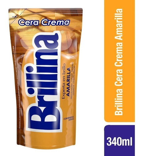 12 Sachet Cera Crema Piso Madera Brillina Amarilla 340cc 