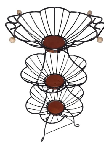 Fruteira De Chão Rústica Formato De Rosa 3 Andares Promoção