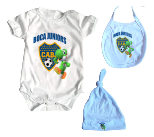 Ajuar Ropa Bebe X3 Prendas  Boca Juniors