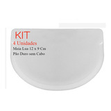 Kit 15 Espátulas Plástica Meia Lua 12 Cm Pão Duro S/cabo Cor Branco