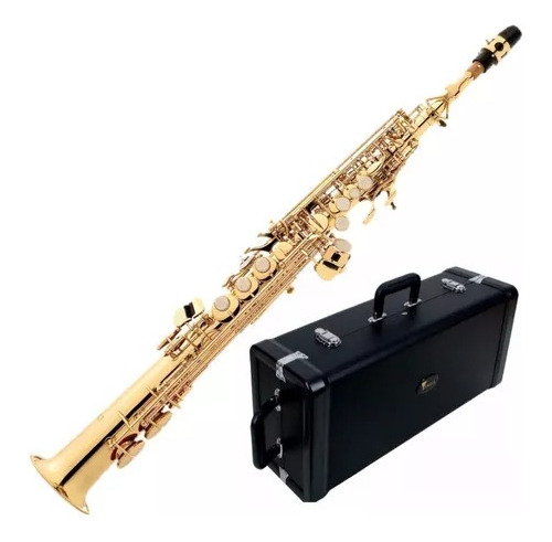 Sax Soprano Eagle Laqueado Sp502 Saxofone Reto Sib