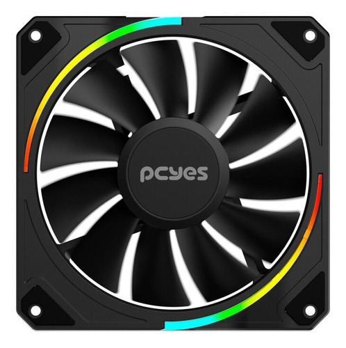 Cooler Fan 120mm Para Gabinete Sangue Frio Argb Black Vulcan