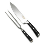 Set De Cuchillo Y Tenedor Parillero Blackbull Acero Inox