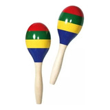 Par Maracas De Madera Colores