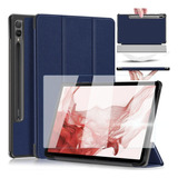 Mica + Funda Para Galaxy Tab S9 Plus / S9 Fe Plus Smart Azul