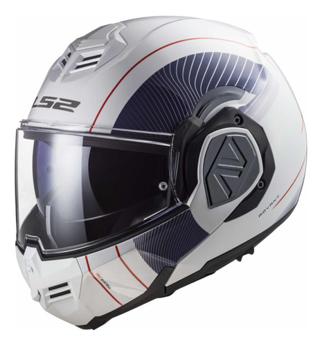 Casco Abatible Ls2 Advant 180° Blanco/azul Talla Xxl