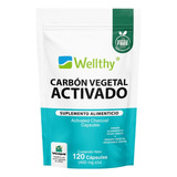 Wellthy Carbon Vegetal Activado En Cápsulas 120 Cápsulas