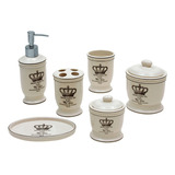 Conjunto 6 Peças Para Banheiro Violette Porcelana Btc Decor