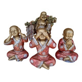 Buda Lucky + Budas Sabios Bebes Virtud Mudra Fortuna