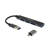 Hub Usb 3.0 4 En 1 Treqa | Pequeño Y Portable | 4puertos Usb