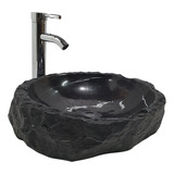 Lavabo Marmol Ovalin Rustico Minimalista Moderno Negro 40x11